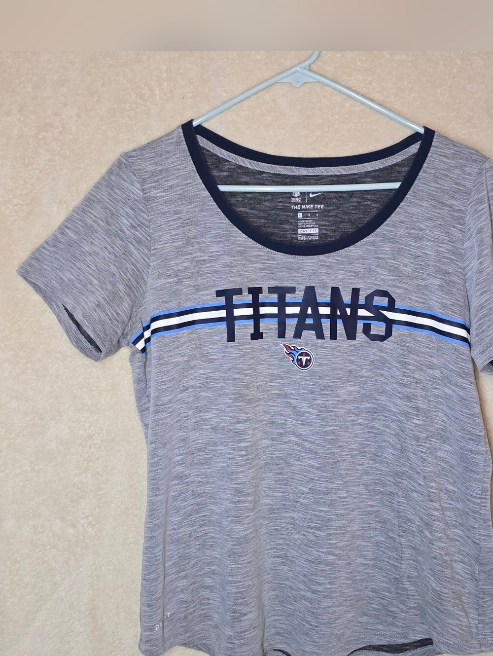 Women's Tennessee Titans Grey Short Sleeve T-Shirt NFL Team Apparel The Nike Tee